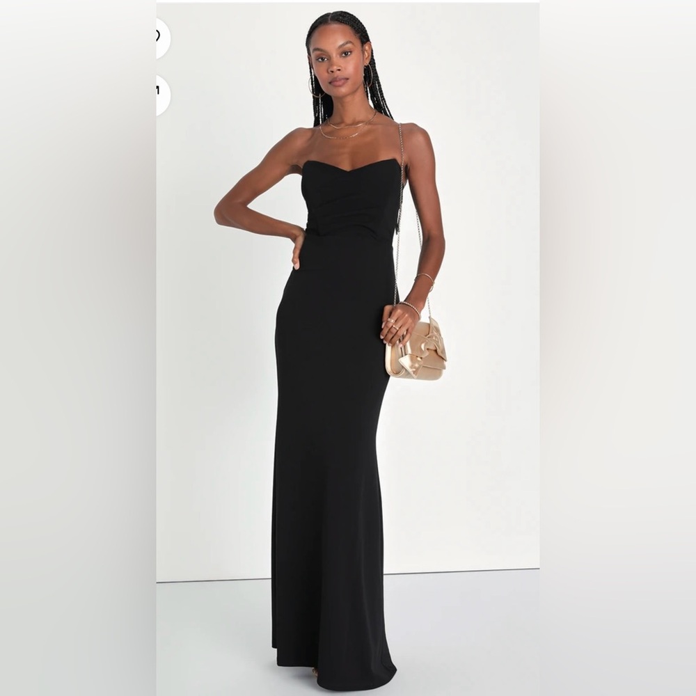 WORN ONCE black lulus maxi dress. BRIDESMAIDS